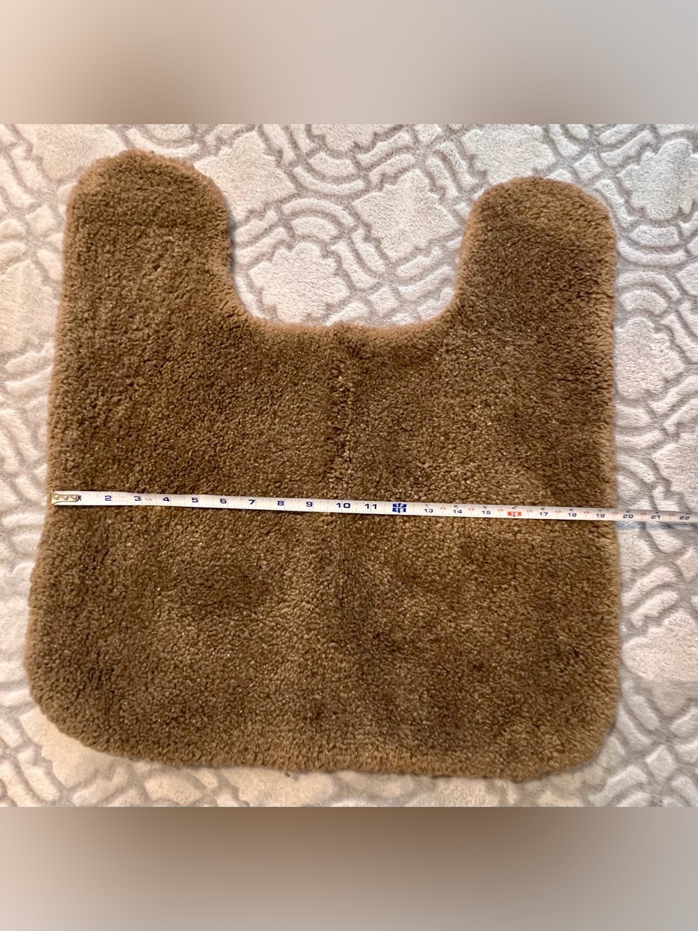 Brown Contour Toilet Rug Bath Mat Soft Plush 21x21 Bathroom - Picture 2 of 5